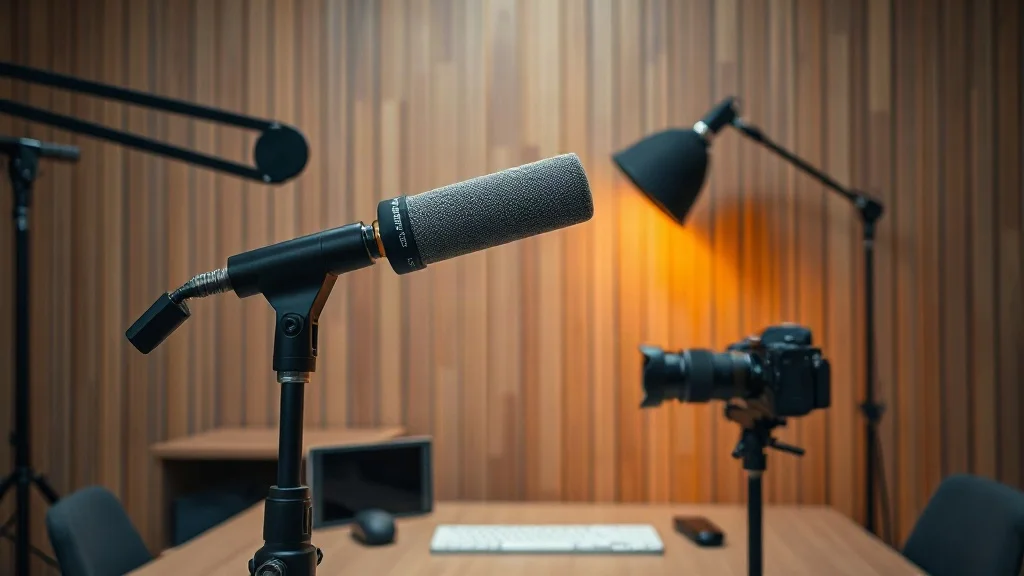 Professional 1-Person Video Podcast Studio Setup with Shure SM7B and 4K Camera
